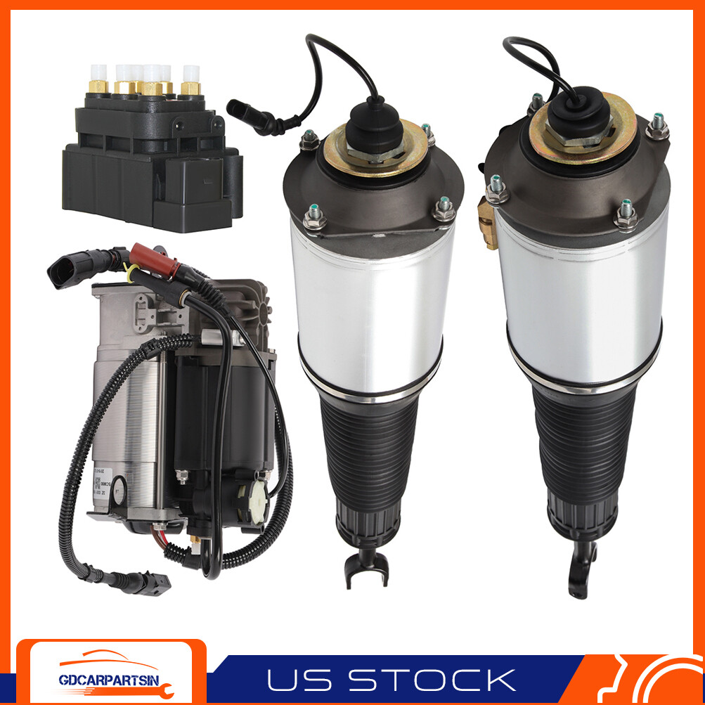 For Audi A8 D3 Front Air Suspension Shock Struts Compressor Pump & Valve Block