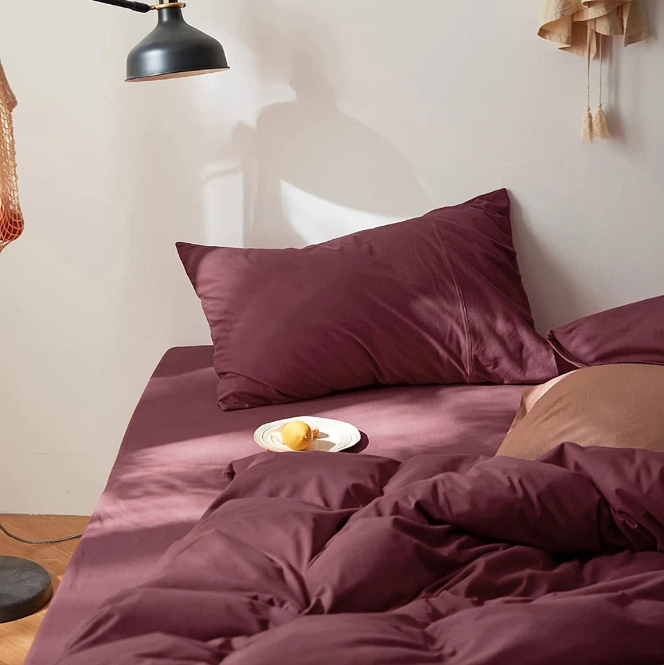 Capa de edredom de algodão cor marrom com botões capa de edredom Califórnia - Imagem 4 de 4