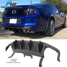 Fits 13-14 Mustang GT500 2-Door Rear Diffuser Lip Carbon Fiber Print PP + V4 Fin