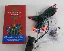 20 Multi-Color Mini Holiday Christmas Light - Green Wire December Home