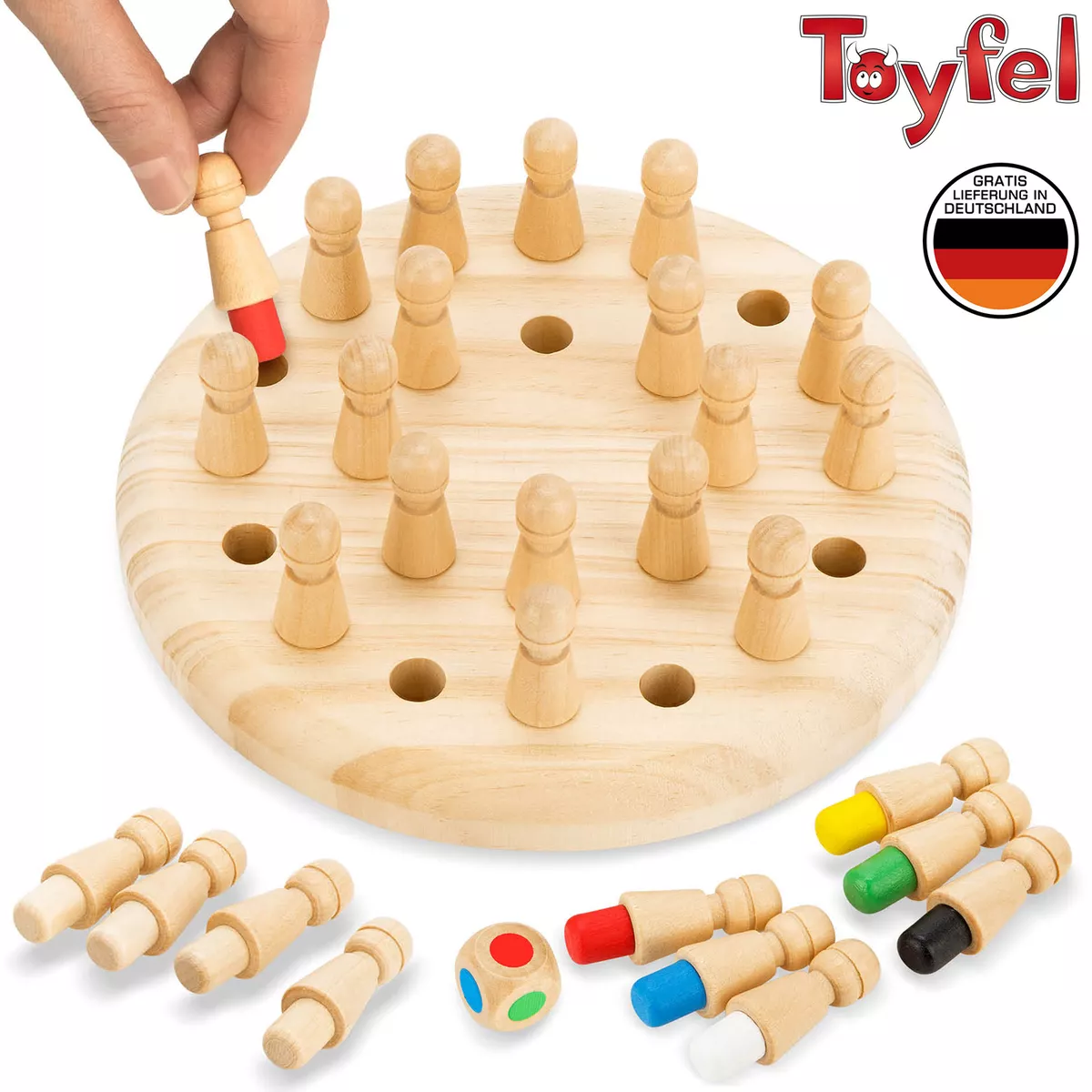 Memory Match Stick Kinder Schachspiel Holz Lernspielzeug Schach Spiel Kind Ø18cm eBay