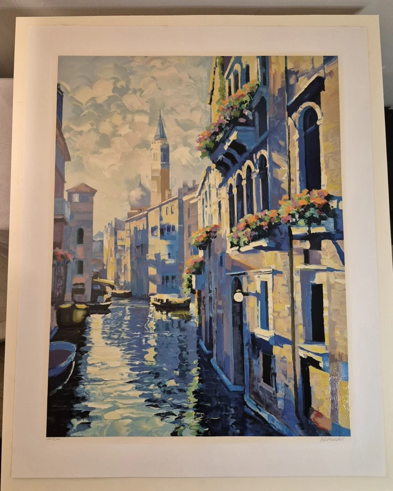 Serigrafia Howard Behrens 'Morning In Venice' edição especial 72/115 - Imagem 2 de 4