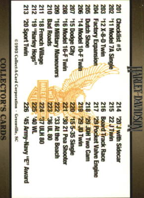 B2327- 1993 Harley Davidson Series Three #s 201-300 -You Pick- 15+ FREE US SHIP