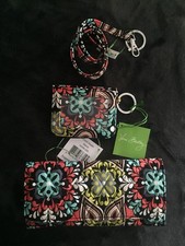 Vera Bradley Trifold Wallet,campus Double ID  Lanyard Sierra Lot Of 3 NWT