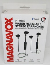 Magnavox 2-Pack Water Resistant Stereo Earphones, with Bluetooth Wireless Techno