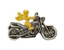 Motorcycle Pin Guardian Angel Biker Pin Motorbike Pewter Pin Made in the USA Pin