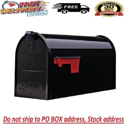 New- Gibraltar Mailboxes Classic Medium, Steel, Post Mount Mailbox, BlackOpens