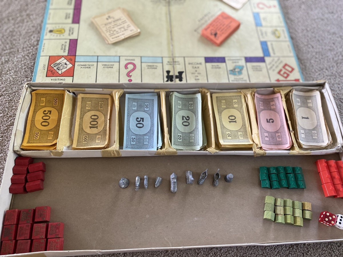 Vintage 1975 Monopoly Board Game No 9 Parker Brothers Trading Game