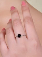 Natural Black Onyx Ring 925 Sterling Silver Ring Genuine Ring