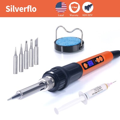 100W Digital Soldering Iron Kit with Adjustable Temperature and Iron Tips