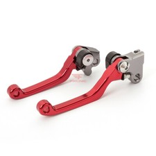 FXCNC Dirt Bike Pivot Brake Clutch Levers For Honda Motorcycle Motorcross Red