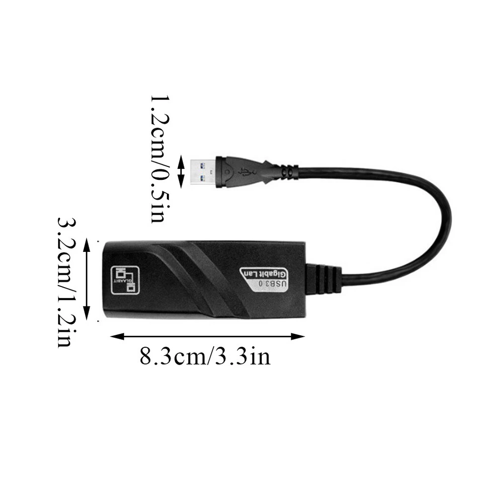 Adapter Ethernet LAN Gigabit Network Mac PC For Windows 1000Mbps RJ45 USB 3.0 - Image 4 of 4