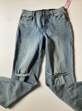 Women's Super-High Rise Distressed Slim Straight Jeans - Wild Fable Size 12