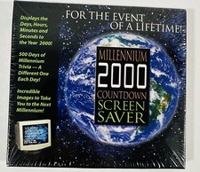 Millennium 2000 Countdown Screen Saver CD For Windows PC History New Sealed