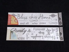 Priss Prints Set of 2 Wall Stickers BLESS THIS HOUSE and FAMILY WORDS New Sealed