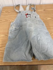 Mickey Unlimited Disney Jerry Leigh Denim Bib Overalls Shorts Women L