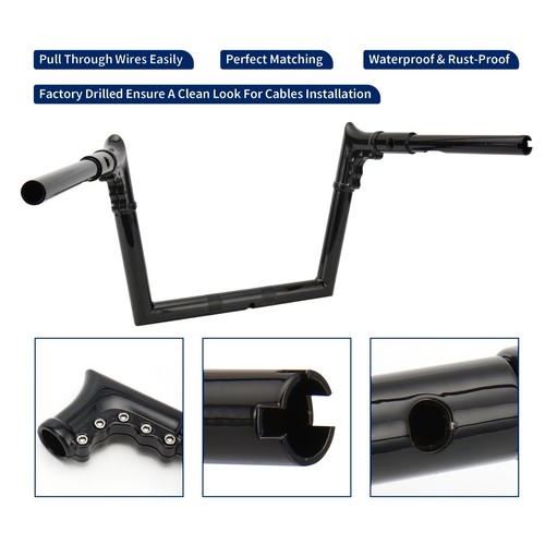 12" Road Glide Adjustable Ape Hanger Handlebar for 2015-up Harley FLTRX Black - Picture 8 of 19