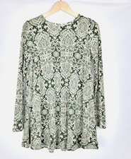 Show Me Your Mumu Womens Size Small Tyler Tunic Top Olive Green Kaleidoscope