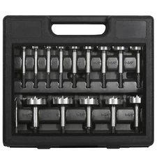 Vearter 16PCS 1/4''-2-1/8'' HCS Forstner Wood Drill Bit Kit With 3/8'' Hex Shank