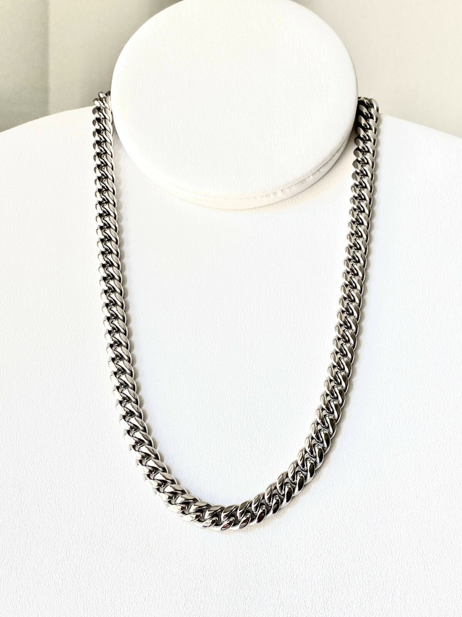 Men Stainless Thick Miami Cuban Link Choker necklace chain Silver mm 18