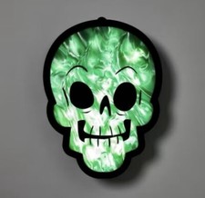 Hyde Eek LED Flame Effect 12  Skull Halloween Wall Decor Hanging