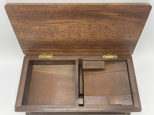 VINTAGE 60er SARG MECHANISCHE SPIELUHR ZIGARETTENHOLZSCHACHTEL SPIELT "TODESMARSCH" - Bild 4 von 13