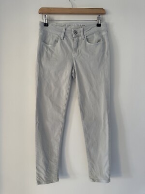 American Eagle Outfitters Jegging Crop Womens Sz 8 W26 L24 Cream Super Stretch