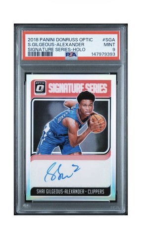 2018 Optic Signature Series Shai Gilgeous-Alexander Rookie Holo Auto PSA 9 RC