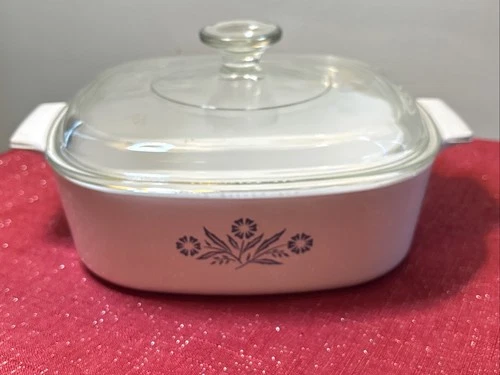 Vintage Corning Ware Blue Cornflower 2 Quart Casserole A-2-B w/Pyrex Lid A-9-C