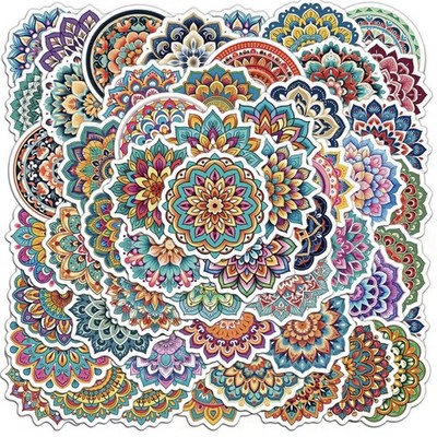 Mandala Style Stickers 50pc Colorful Mandala Pattern Mix Stickers FREE SHIPPING