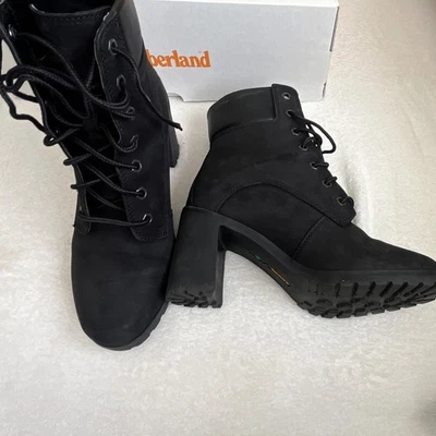 Timberland 6-Inch Women’s Premium Black Leather Lace-Up Combat Ankle Boot UK 4.5