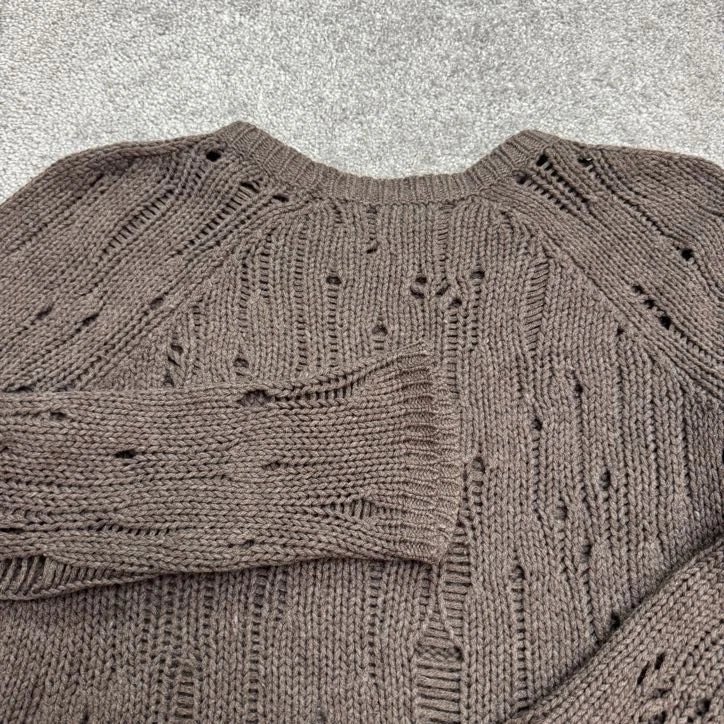 Suéter Aqua By Bloomingdale's Lana Cachemira Envejecido Mujer Pequeño Marrón Tejido Foto 3 de 4