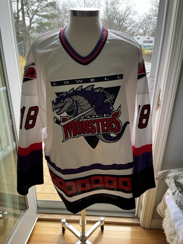 Authentic Lowell Lockmonster Hockey Jersey Reebok Size 56 Mike Zigomanis AHL
