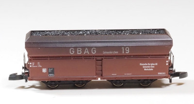 MARKLIN Z-scale Hopper car GBAG  Rd # 19  real ore factory weathered