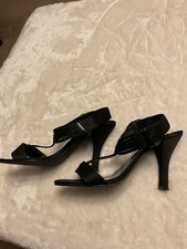 Black Satin Sandals Size 6