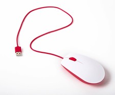 Mouse USB ufficiale Raspberry Pi, ottico, rosso/bianco