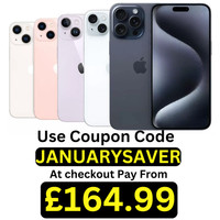 Apple iPhone 15/15 Pro/16/16 Pro Max/14/13/12 Unlocked Smartphone Pristine A++