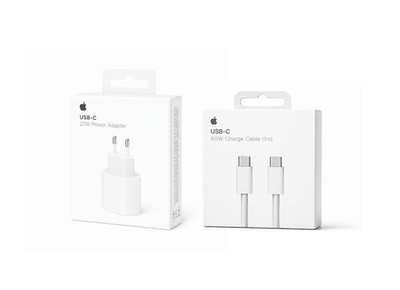 Original Apple 20W USB-C Adapter + USB-C Kabel 1m iPhone 17 16 15 iPad Bundle