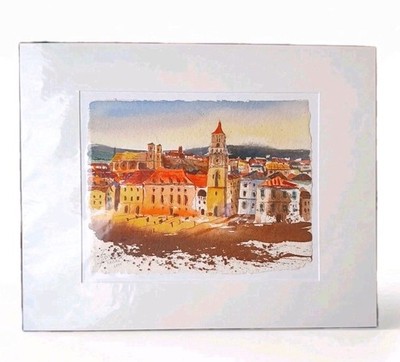 Passau Altstadt   Original Aquarell 40x50 cm handgemalt   Bernhard Gerner