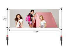 Supporto per banner da esterno regolabile 10 piedi telaio per insegne da cortile con punte da terra, borsa da trasporto