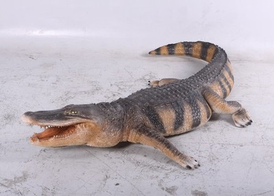 Alligator Reptile Prop Life Size Resin Statue Jungle Theme Decor