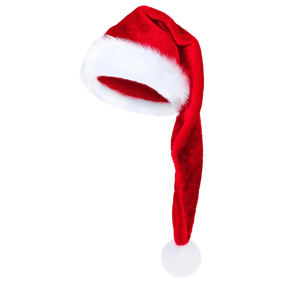 Sombrero Largo de Papá Noel Terciopelo Suave Navidad Elfos Sombreros Largos Unisex Adultos Juegos con disfraces Sombrero Foto 4 de 4
