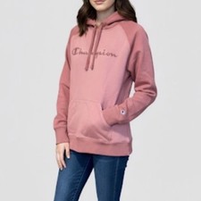 Champion Ladies XXL Pink Fleece Hoodie Oversized Soft Pocket Drawstring Hood