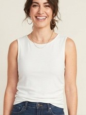 Old Navy White Ribbed Sleeveless Tank
