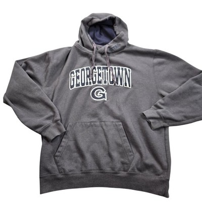 Georgetown Hoyas Hoodie Mens XL Gray Pullover NCAA Basketball Stadium Athletics
