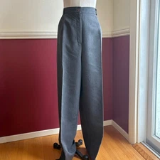 Vintage COUNTERPARTS Women's Gray Pleated Wool Blend Dress Pants Size 16 Regular