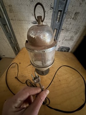 Vintage Bund Signal Vitalit Rundumleuchte Leuchte blau Kugel Industrie 120V