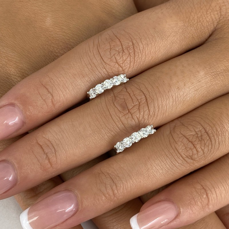 1.3ct F/VS2 Round Brilliant Cut Lab Created Diamond White Gold Hoop Earrings
