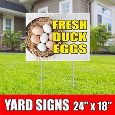 FRESH DUCK EGGS Yard Sign with H-Stakes Organic Farmer Fresh Fair Farm