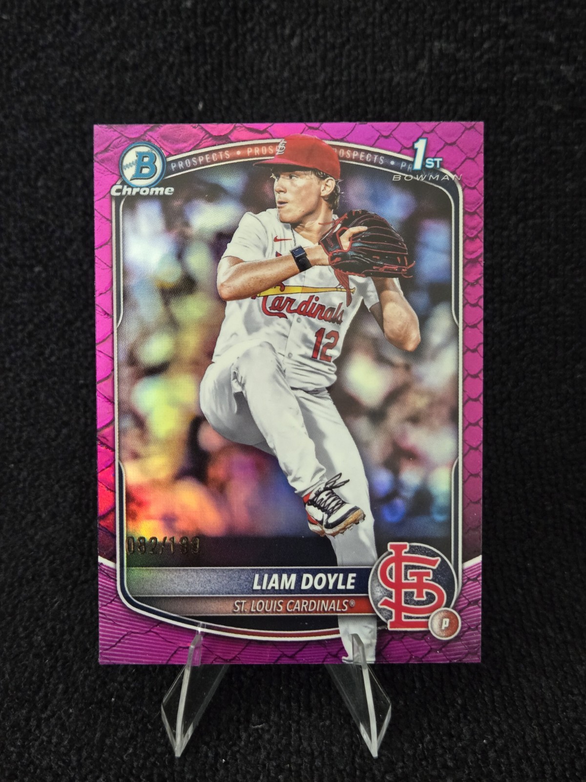2025 Bowman Draft Liam Doyle 1st Bowman Fuchsia Reptilian Chrome Refractor /199